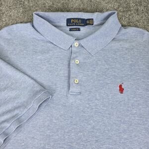 Polo Ralph Lauren Shirt Mens XXL Blue Classic Fit Polo Red Pony Short Sleeve